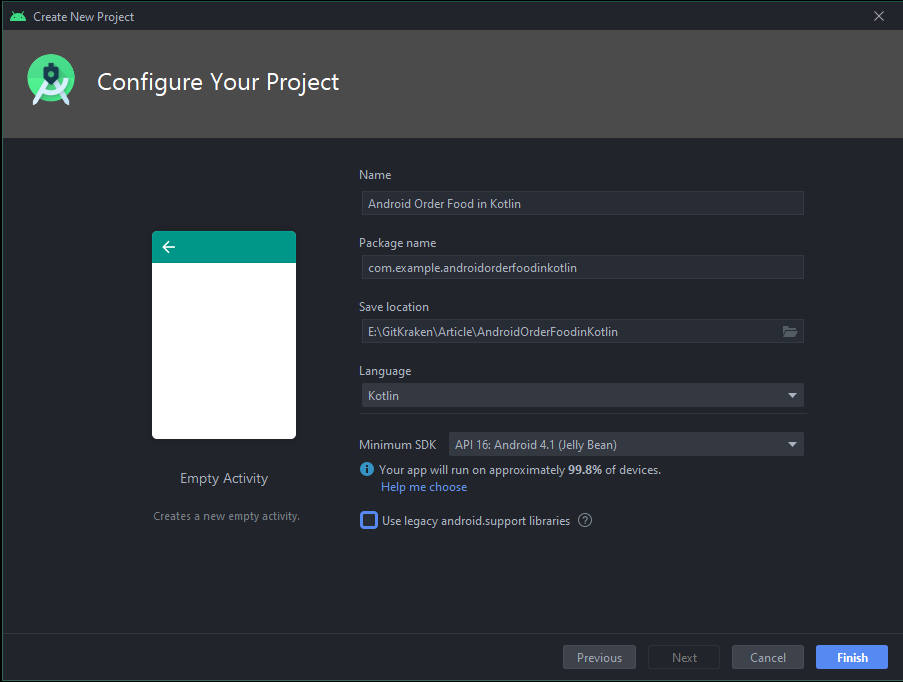 หน้า Configure Your Project