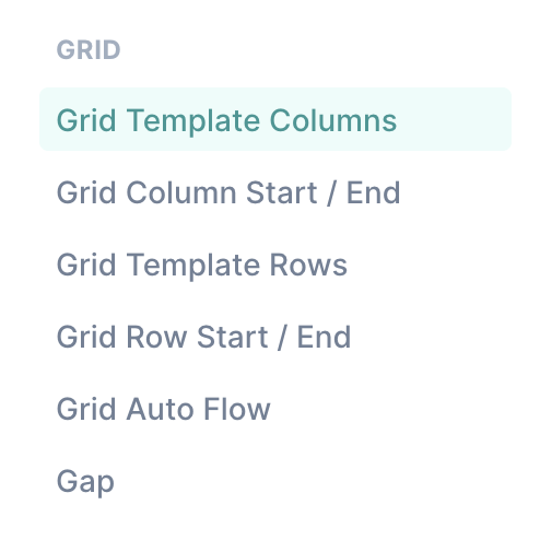 tailwind grid menu